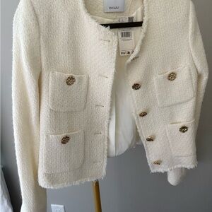 Elegant White Tweed Jacket